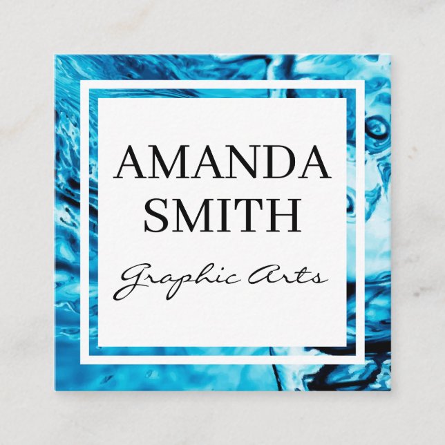 Tarjeta De Visita Cuadrada Fondo de agua (Anverso)