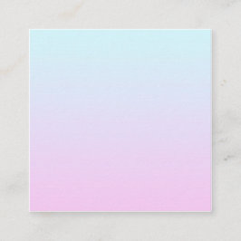 Tarjeta De Visita Cuadrada Fondo de degradado rosa y azul pastel