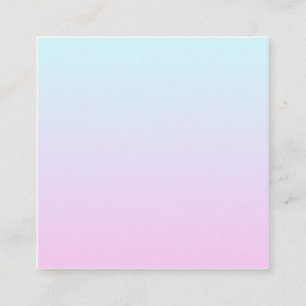 Tarjeta De Visita Cuadrada Fondo de degradado rosa y azul pastel
