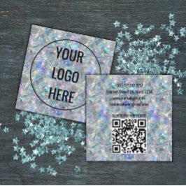 Tarjeta De Visita Cuadrada Fondo de la Piedra Óptica Holográfica