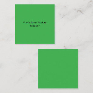 Tarjeta De Visita Cuadrada Fondo plano verde neón - Textura escolar