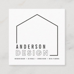 Tarjeta De Visita Cuadrada Forma moderna gráfica de la casa del diseño