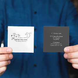 Tarjeta De Visita Cuadrada Formación sobre el cuidado del Mascota del logotip