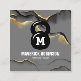 Tarjeta De Visita Cuadrada Formador de fitness profesional moderno