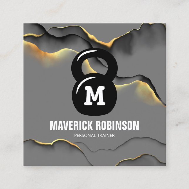 Tarjeta De Visita Cuadrada Formador de fitness profesional moderno (Anverso)
