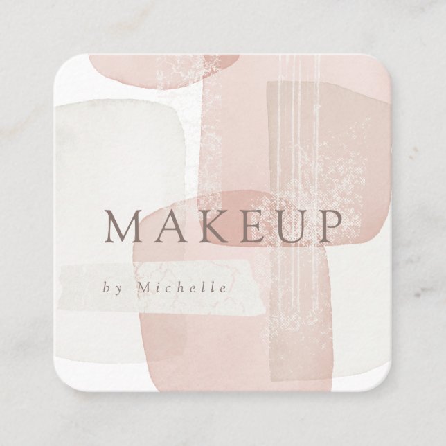 Tarjeta De Visita Cuadrada Formas abstractas Artista de maquillaje moderno te (Anverso)