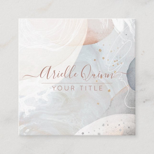 Tarjeta De Visita Cuadrada Formas de acuarela abstractas (Anverso)