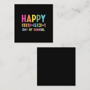 Tarjeta De Visita Cuadrada Fórmula Matemática 100 Días De Colegio Divertido P