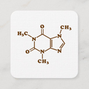 Tarjeta De Visita Cuadrada Fórmula Química Molecular de Cafeína Café