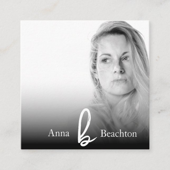 Tarjeta De Visita Cuadrada *~* Foto AP31 Profesional QR Simple Mínimo (Anverso)