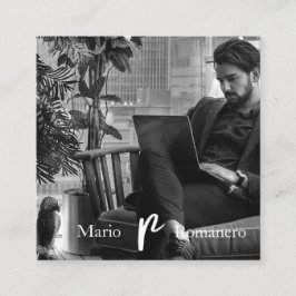 Tarjeta De Visita Cuadrada *~* Foto AP31 QR Profesional Simple Mínimo