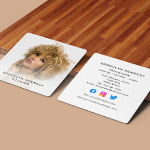Tarjeta De Visita Cuadrada Foto Captura de pantalla de un fotógrafo independi