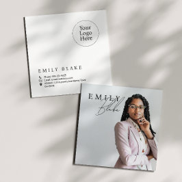 Tarjeta De Visita Cuadrada Foto Cuadrada Simple Moderna