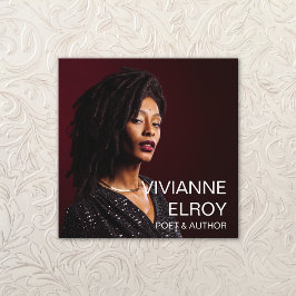 Tarjeta De Visita Cuadrada Foto de autor poeta escritor profesor