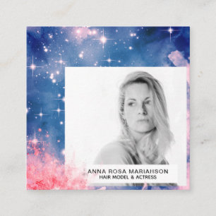 Tarjeta De Visita Cuadrada *~* FOTO de estrellas de modelo de pelo de Moda az