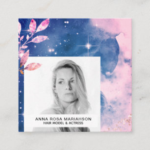 Tarjeta De Visita Cuadrada *~* FOTO de las estrellas de la modelo de cabello