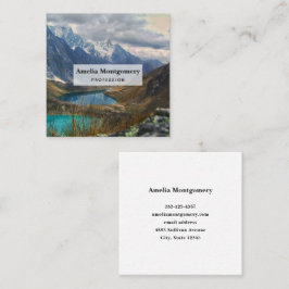 Tarjeta De Visita Cuadrada Foto de las montañas alpinas escénicas