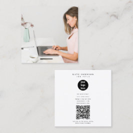 Tarjeta De Visita Cuadrada Foto de logotipo de negocios sencillo y minimo mod
