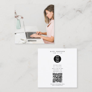 Tarjeta De Visita Cuadrada Foto de logotipo de negocios sencillo y minimo mod