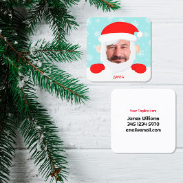 Tarjeta De Visita Cuadrada Foto del Personalizado de Santa Services