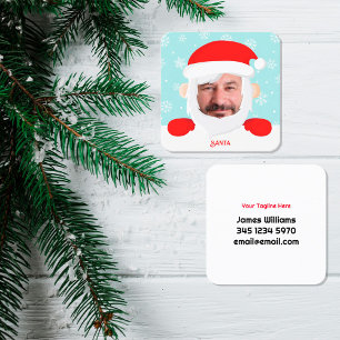 Tarjeta De Visita Cuadrada Foto del Personalizado de Santa Services