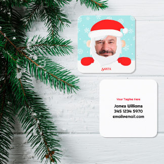 Tarjeta De Visita Cuadrada Foto del Personalizado de Santa Services