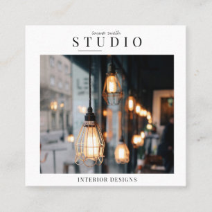 Tarjeta De Visita Cuadrada Foto Minimalista