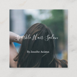 Tarjeta De Visita Cuadrada Foto moderna peluquería pequeña empresa código QR