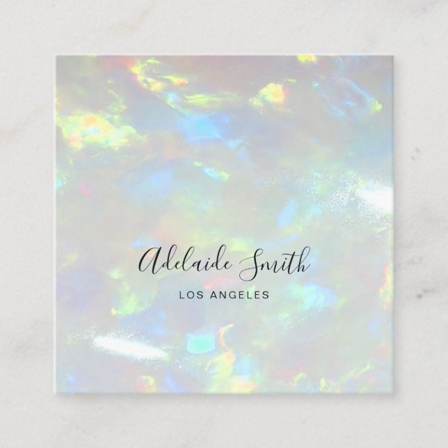 Tarjeta De Visita Cuadrada foto opal (Anverso)