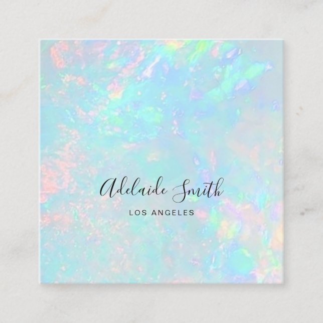 Tarjeta De Visita Cuadrada foto opal de piedra mineral (Anverso)
