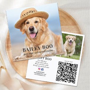 Tarjeta De Visita Cuadrada Foto personalizada 3 Código QR de medios sociales