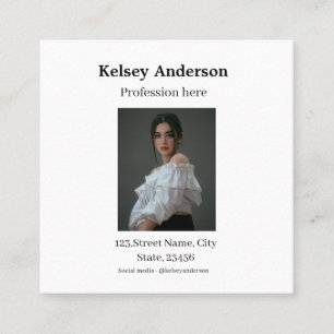 Tarjeta De Visita Cuadrada Foto: profesión moderna, dirección de medios socia
