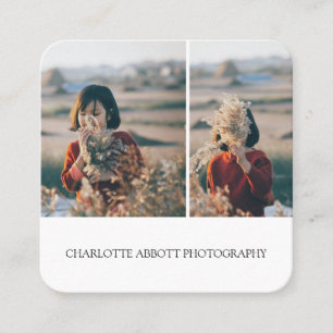 Tarjeta De Visita Cuadrada Foto profesional Minimalista moderna y sencilla