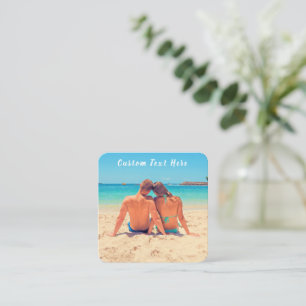 Tarjeta De Visita Cuadrada Foto y texto personalizado - Su propio diseño - E