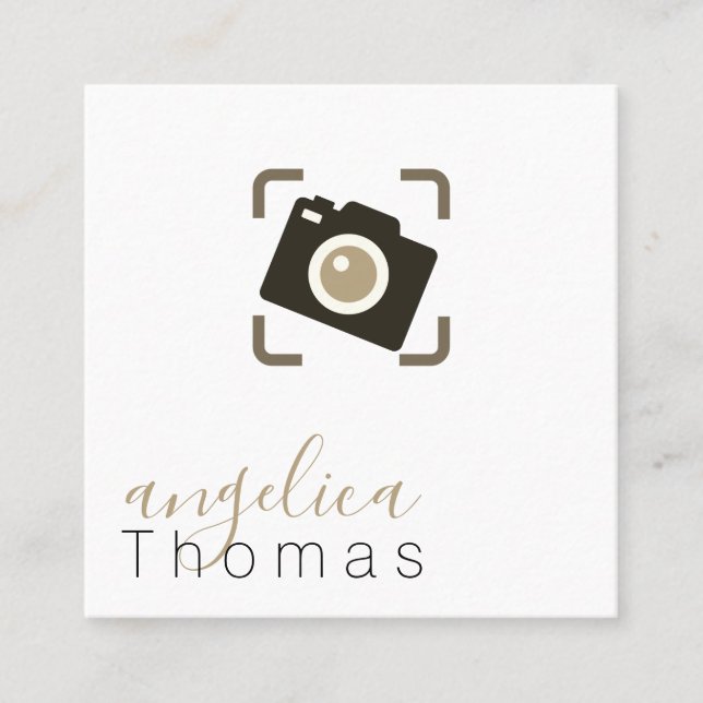 Tarjeta De Visita Cuadrada Fotografía | Artista | Diseñador (Anverso)