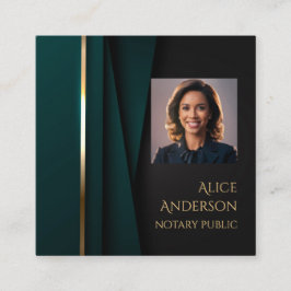 Tarjeta De Visita Cuadrada Fotografía cuadrada de notario elegante y de lujo 