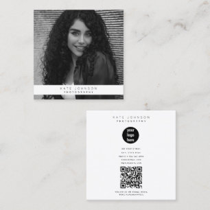 Tarjeta De Visita Cuadrada Fotografía de Elegante Logo Comercial