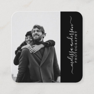 Tarjeta De Visita Cuadrada Fotografía de firma moderna y elegante