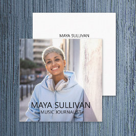 Tarjeta De Visita Cuadrada Fotografía de Radio Profesional de Música Periodís