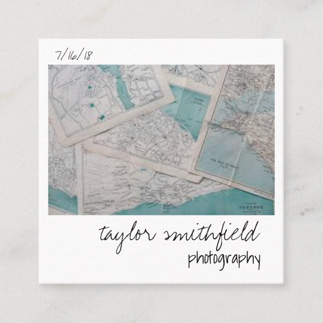 Tarjeta De Visita Cuadrada fotografía del vintage (Anverso)