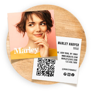 Tarjeta De Visita Cuadrada Fotografía divertida profesional simple y moderna