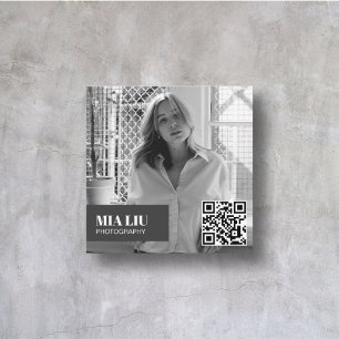 Tarjeta De Visita Cuadrada Fotografía Editorial Minimalista Moderno Elegante