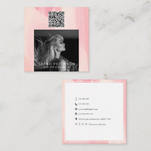 Tarjeta De Visita Cuadrada Fotografía elegante modelos de código QR bailari