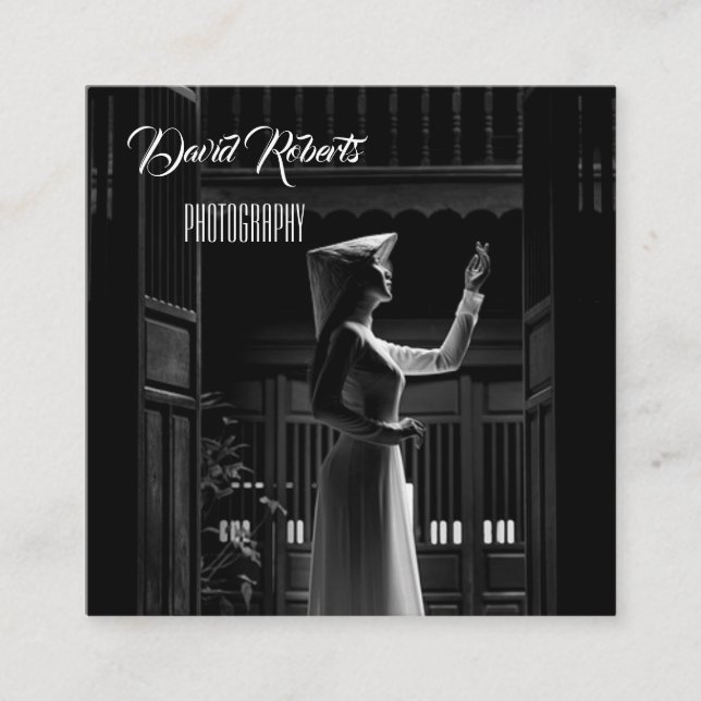 Tarjeta De Visita Cuadrada Fotografía franca del ángulo moderno. (Anverso)