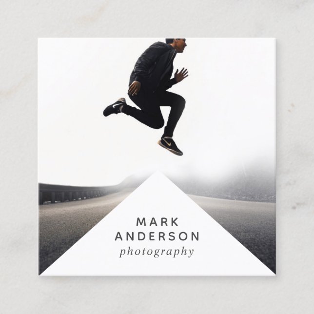 Tarjeta De Visita Cuadrada Fotografía mínima el | moderna geométrica del (Anverso)