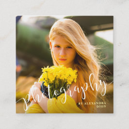 Tarjeta De Visita Cuadrada Fotografía minimalista moderna y elegante