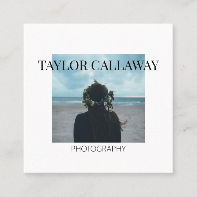 Tarjeta De Visita Cuadrada Fotografía moderna de época (Anverso)