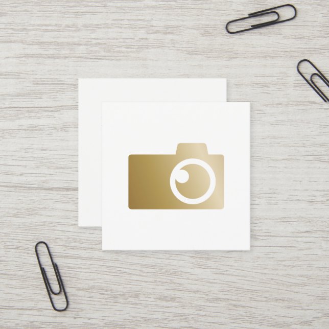 Tarjeta De Visita Cuadrada Fotografía moderna del logotipo de la cámara del (Anverso/Reverso In Situ)