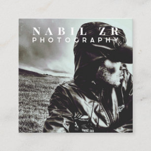 Tarjeta De Visita Cuadrada fotografía moderna mínima en blanco y negro