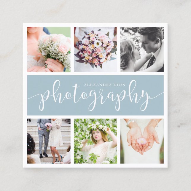 Tarjeta De Visita Cuadrada Fotografía moderna y elegante (Anverso)